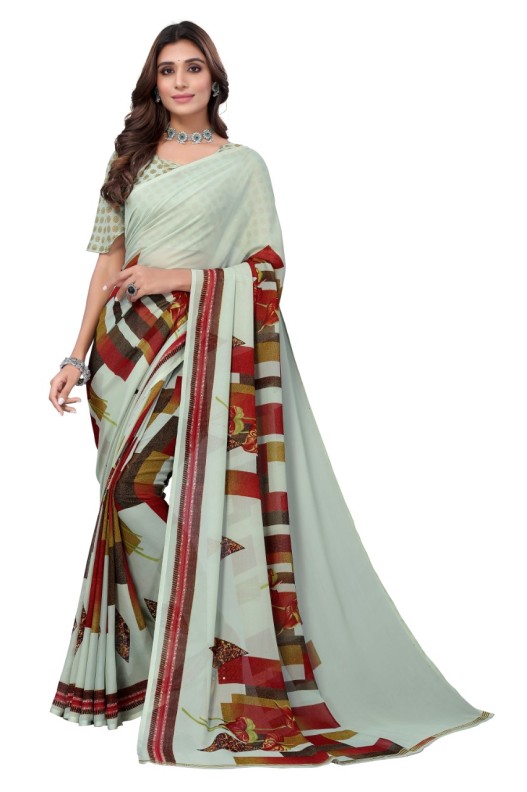 Fancy Georgette Printed Saree With blouse